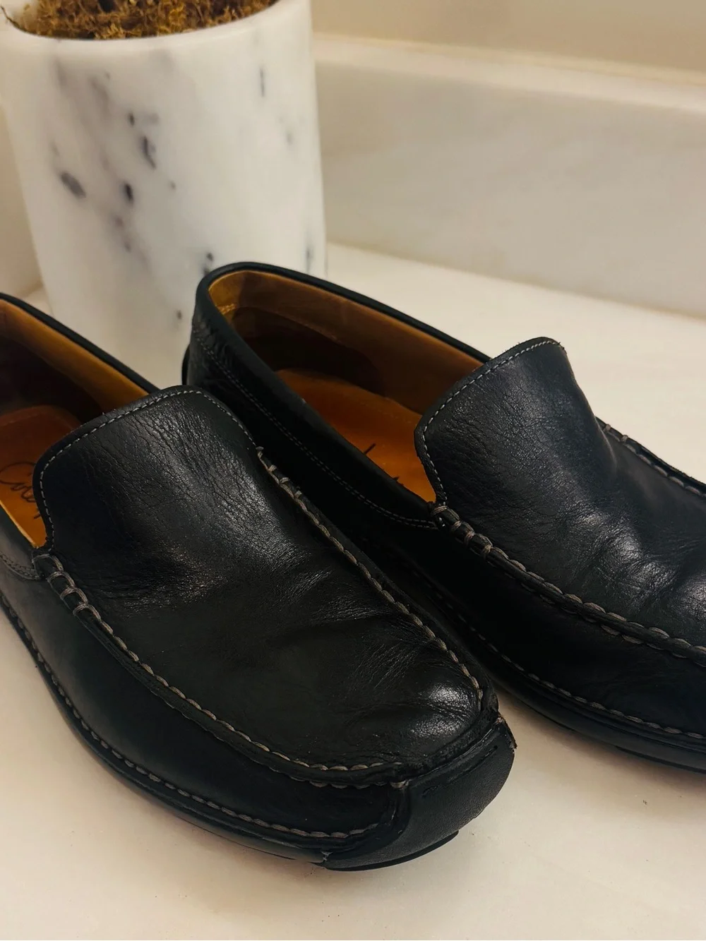 Men's Cole Haan Nike Air Tucker Venetian Black Leather Driving Loafers Size 9